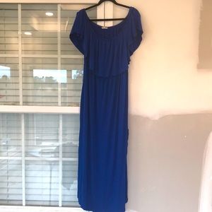Sweet Lovely By Jen Ryan Blue off the Shoulder dress 2XL
